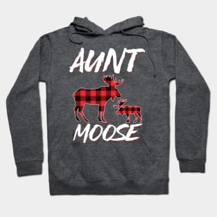 Red Plaid Aunt Moose Matching Family Pajama Christmas Gift Hoodie